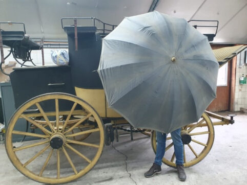 Coaching umbrella made in London